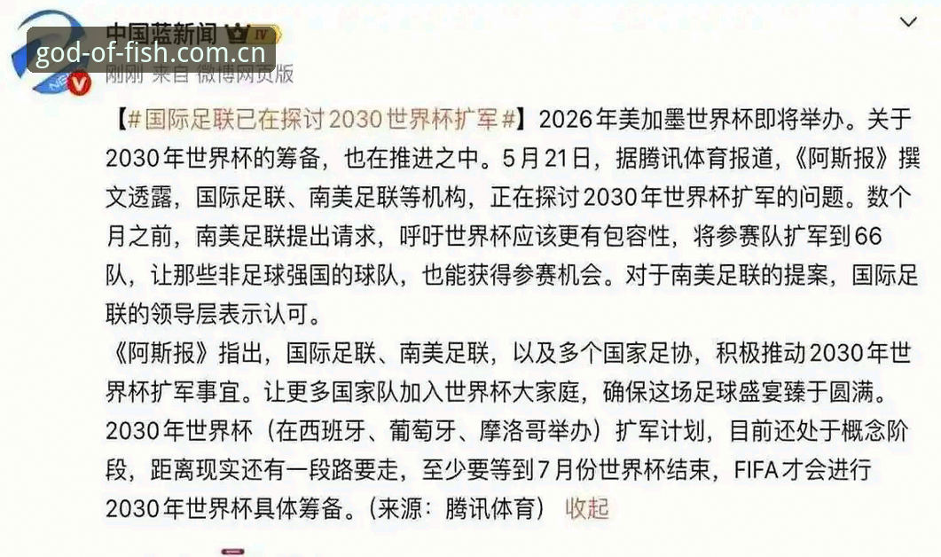 资深用户分享：世界杯扩军到66队对中国队意味着什么？结合财神捕鱼平台体验的独家分析